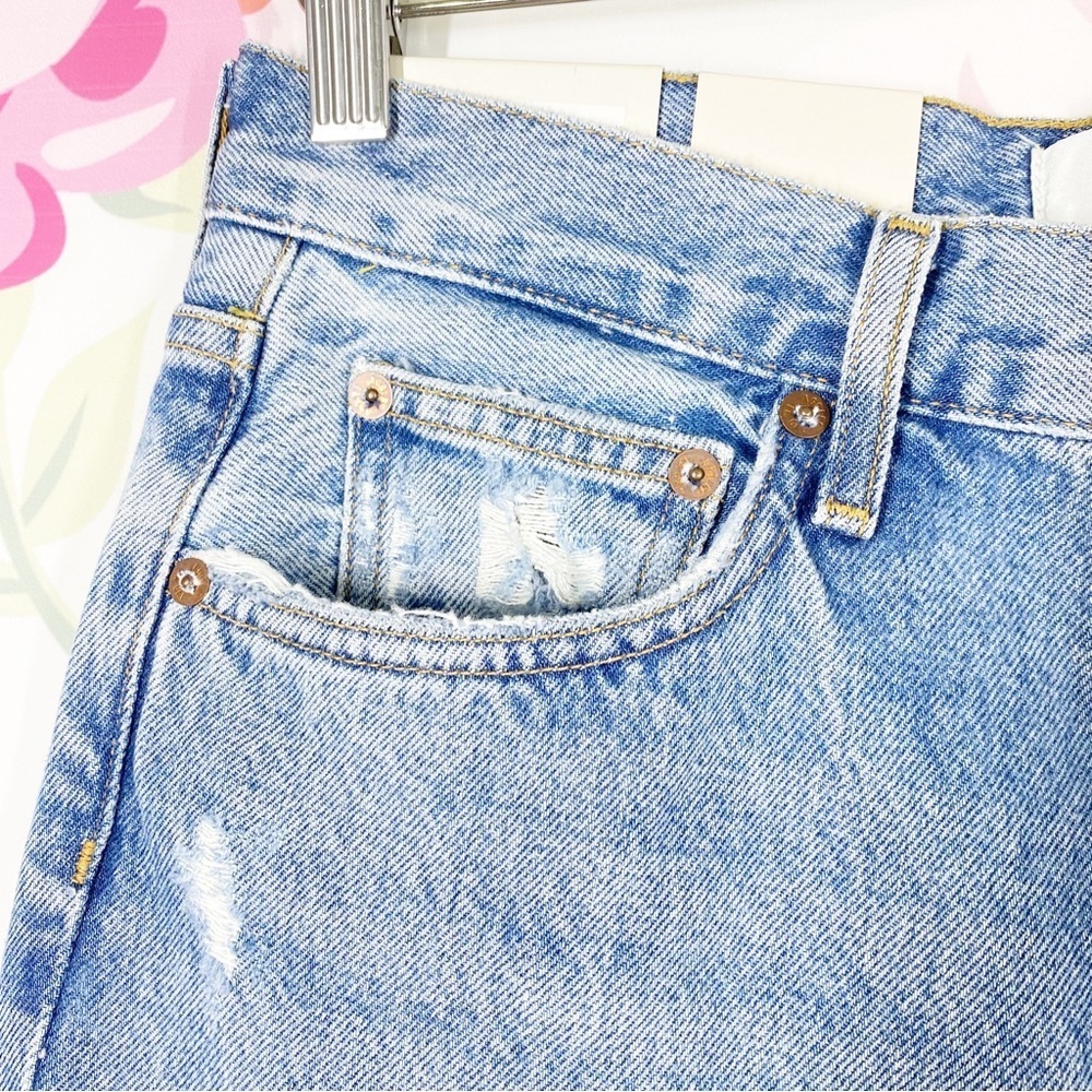 NEW Agolde Fen Light Wash High Rise Relaxed Taper Distressed Denim Jeans 28 - Picture 4 of 12